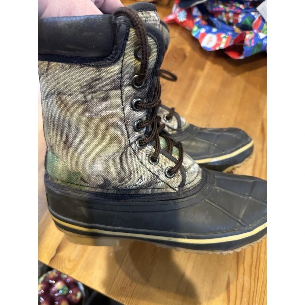 Timber Wolf  Thermolite Camo Boots Size 5 Hunting‎ Snow Waterproof Lace Up
